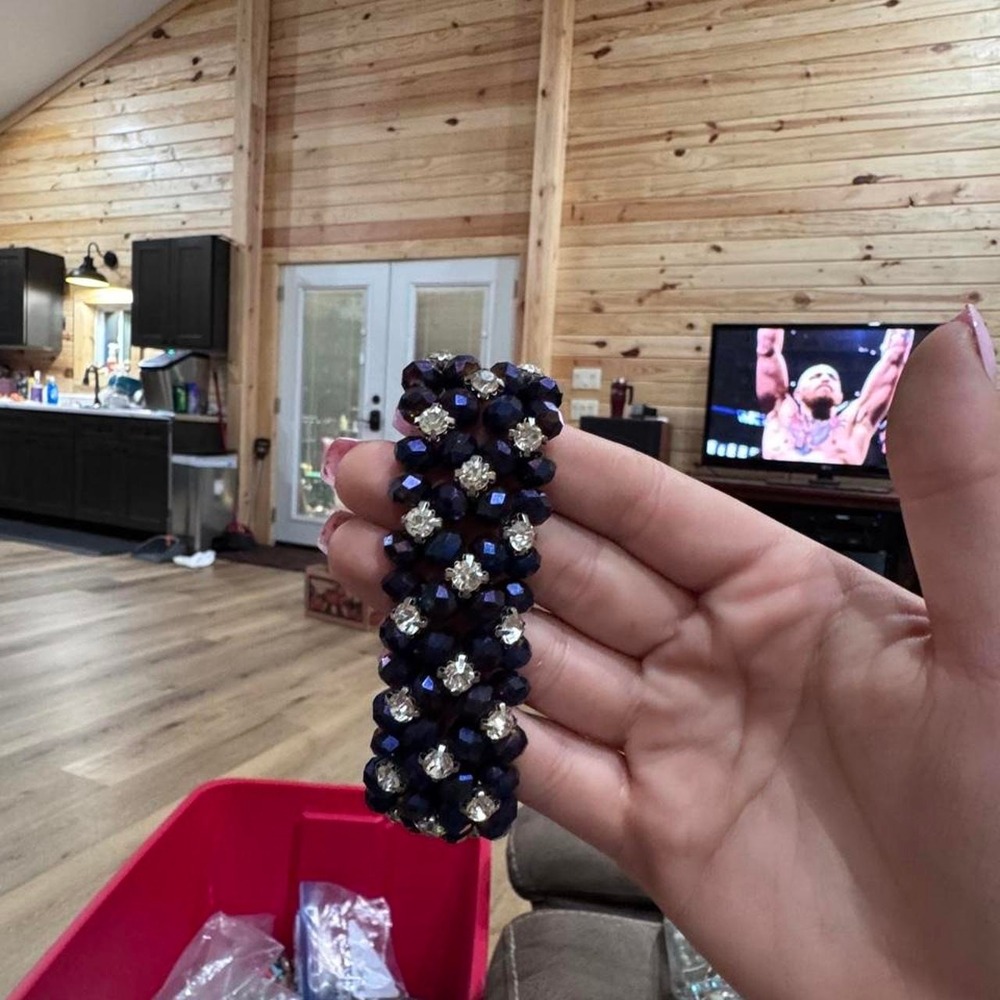 Indigo bracelet beaded vintage